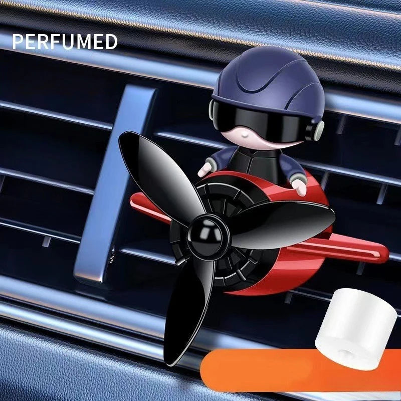 Spaceman Design Car Air Freshener - AC Vent Mount, Airplane Fan Style & Interior Decoration Ornament