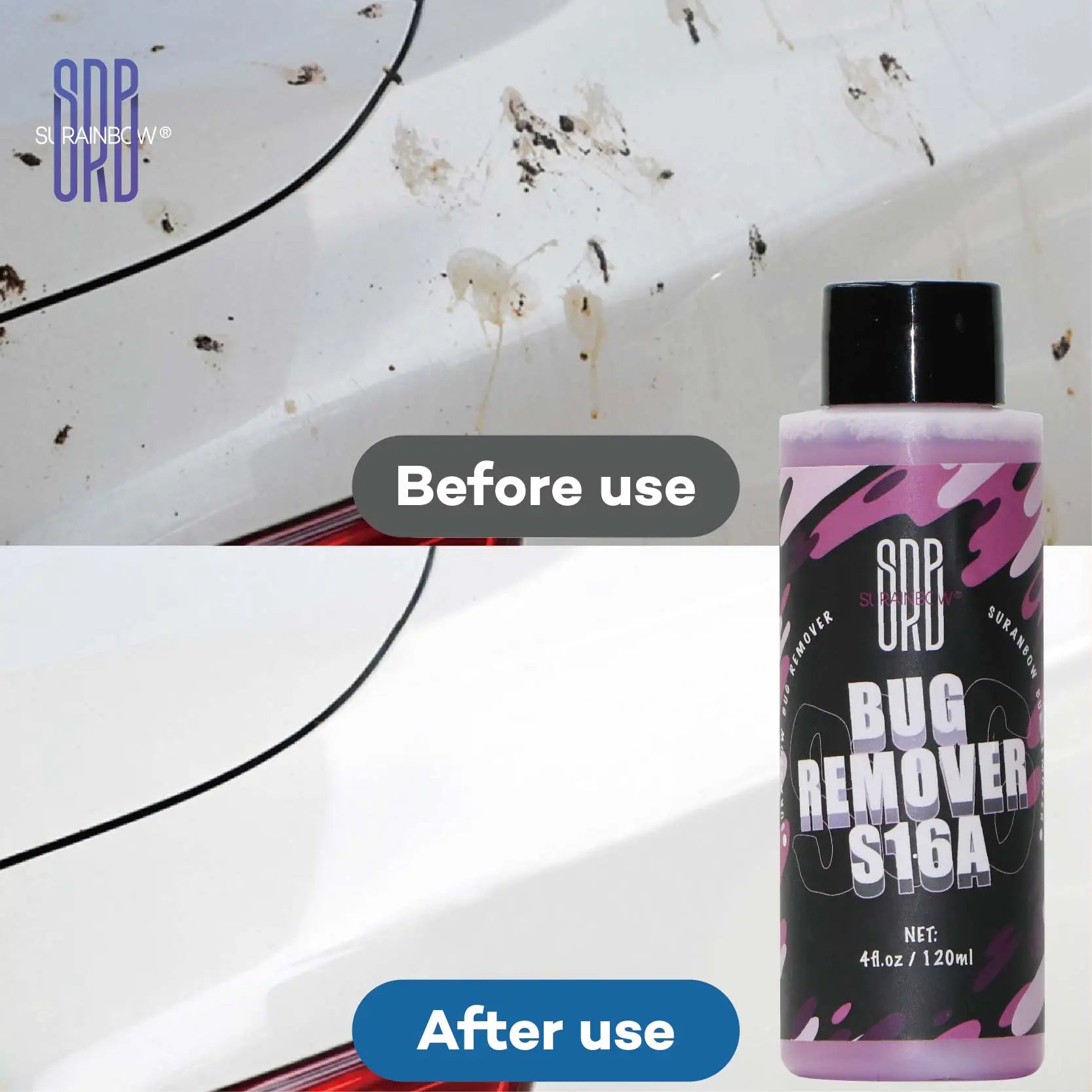 Car Bug Remover- Powerful Car Bug Remover For Car Detailing | All Purpose Spray Removes Bug & Tar From Plastic, Glass,Motorcycle