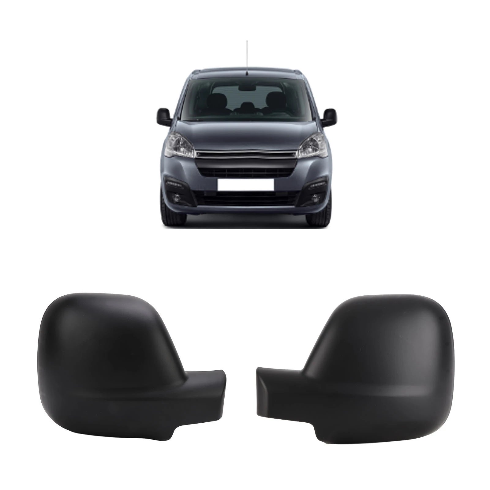 Rearview Mirror Cover Cap Black Stylish Scratch Resistant Wing Mirror Cap for Citroen Berlingo B9 2012 to 2018