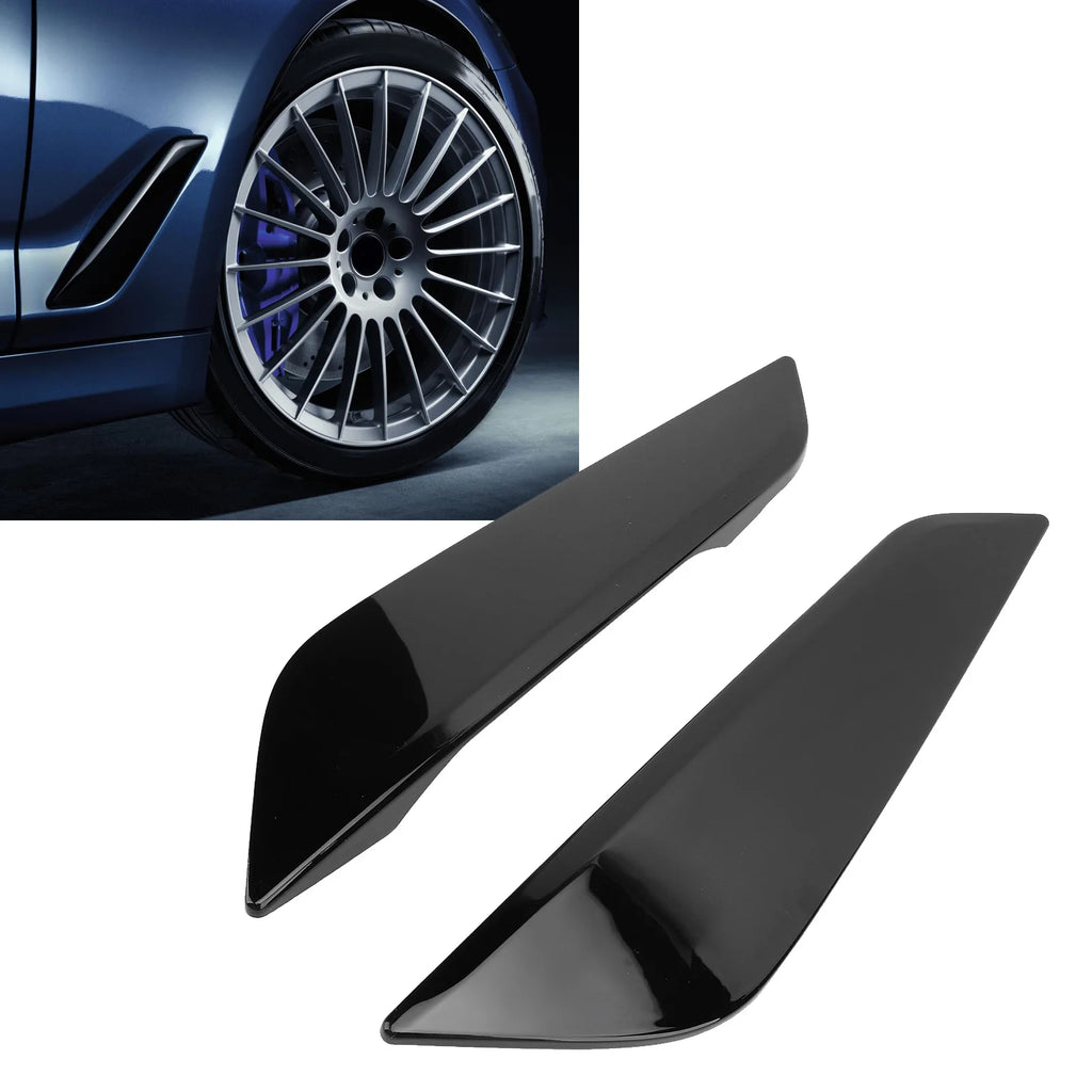 1 Pair Car Front Side Air Duct Trim 51747439014 Left Right Black Side Wing Air Outlet Cover for BMW 5 Series G30 G31 2017-2023