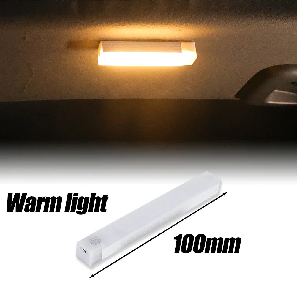 Car Sensor Light For Floor Trunk Hood Auto Interior Reading Light USB Charging Human Body Induction Trunk Magnetic Sensing Light