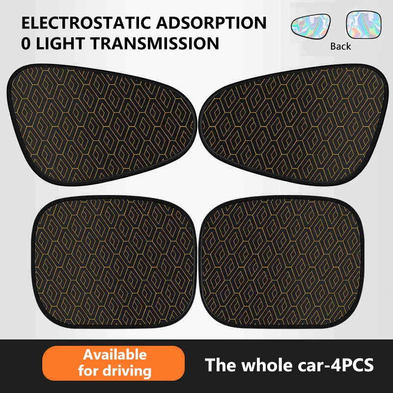 SEAMETAL Electrostatic Car Sun Visor Side Window Sun Shade Curtains Foldable 5-Layer Sun Protection Cover UV-Reflective Sunshade