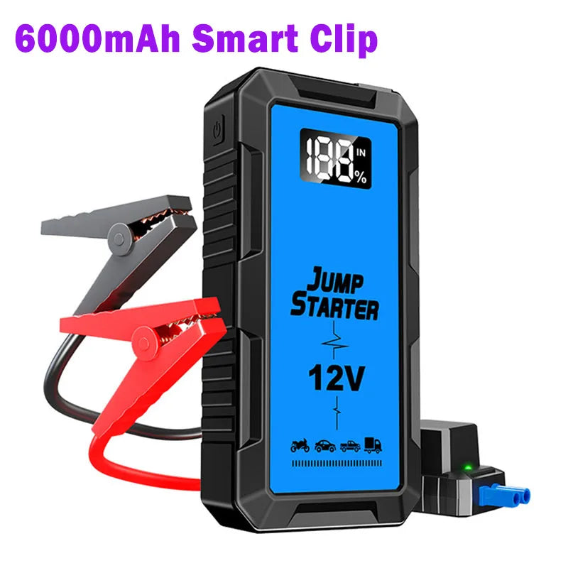 12V Car Emergency Power Supply 6000mAh Car Starting Device Car Starter with Lighting Portable Car Battery Power Bank Accessories