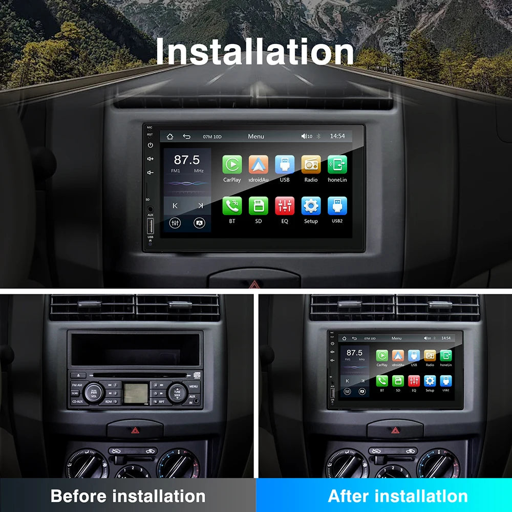 7Inch Carplay Android Auto Player IPS Touch Screen HD Automotive Multimedia Car MP5 Player USB FM Bluetooth TF Card 2 Din Stereo