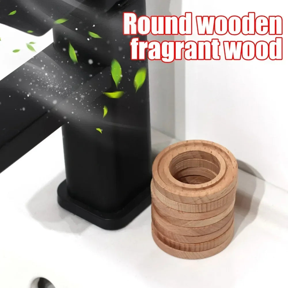 Circular Aromatherapy Wood Car Air Freshener Essential Oil Diffuser Absorb Perfume Beech Wood Tablets Car Interior Odor Removal