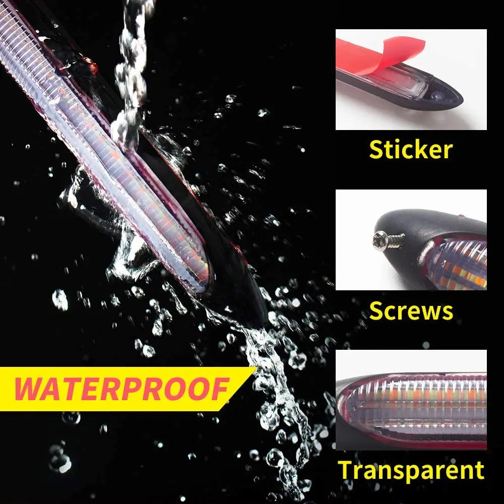 DRL Daytime Running Strip Car Headlight Decoration Turn Signal Light Strip Sequential Yellow Flow White Day Lamp Accessories 12V