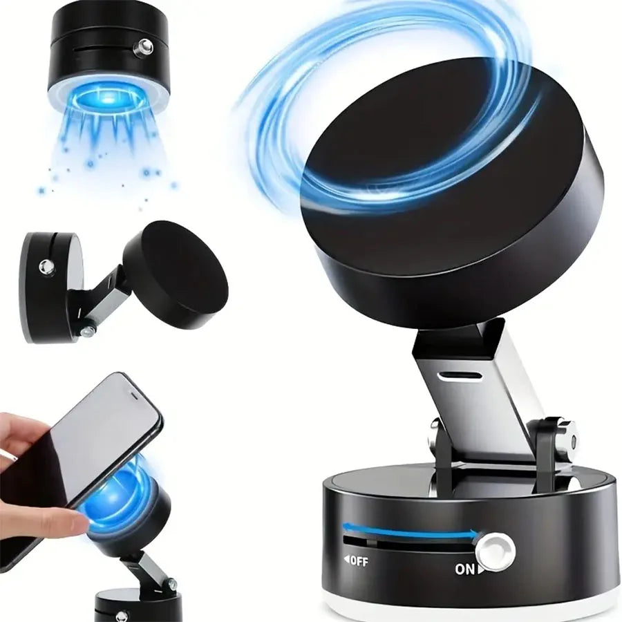 2025 New Model 360-Degree Rotating Aluminum Alloy Magnetic Vacuum Suction Cup Car Phone Holder, Portable New Design