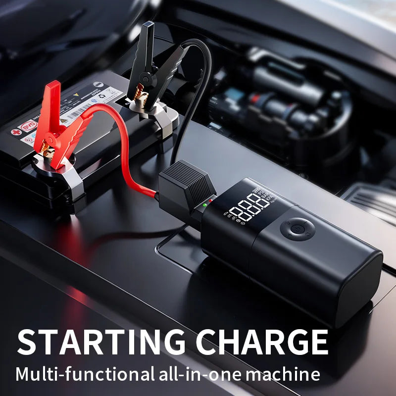 Multi-Function 4 In 1 Car Jump Starter Air Pump Air Compressor Power Bank 10KmAh Car Battery Starter Starting Auto Tyre Inflator