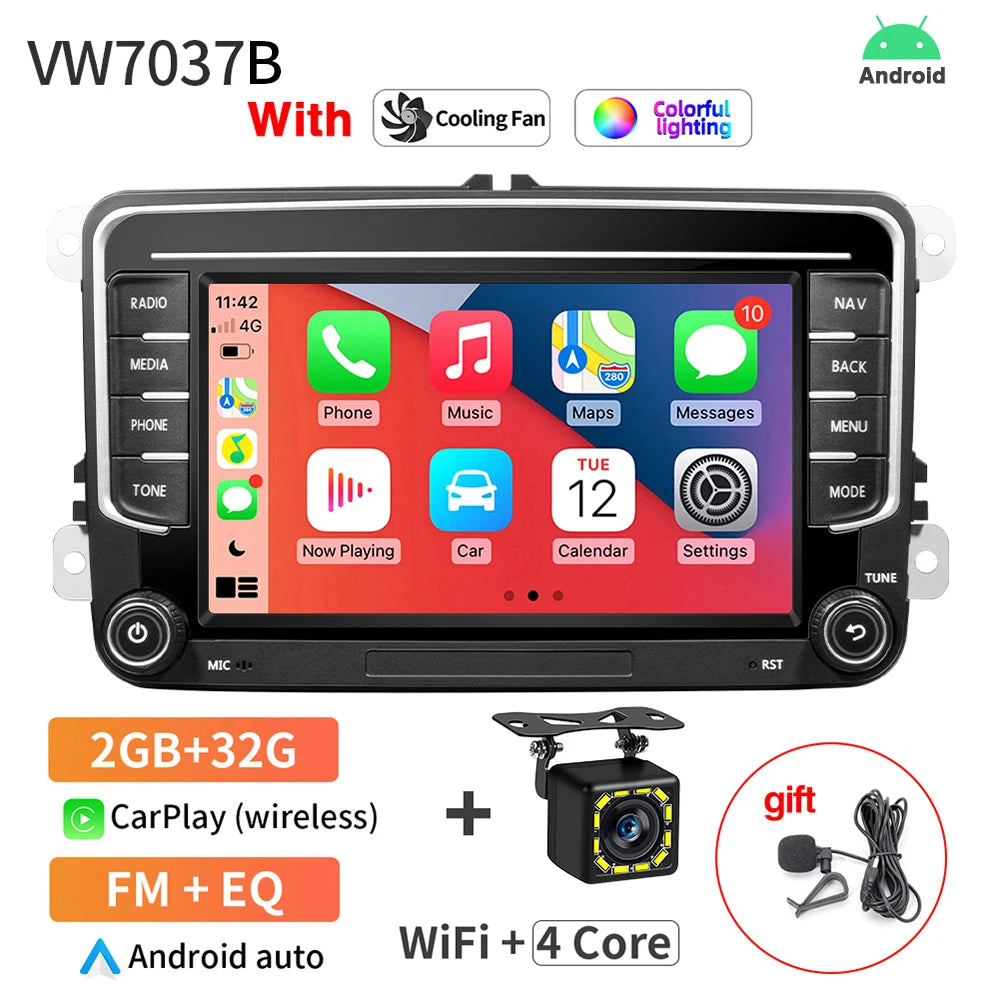 GRANDnavi Android13 Car Radio GPS For VW Volkswagen Skoda Octavia Golf 5 6 Touran Passat B6 Polo Jetta 2Din Multimedia Player