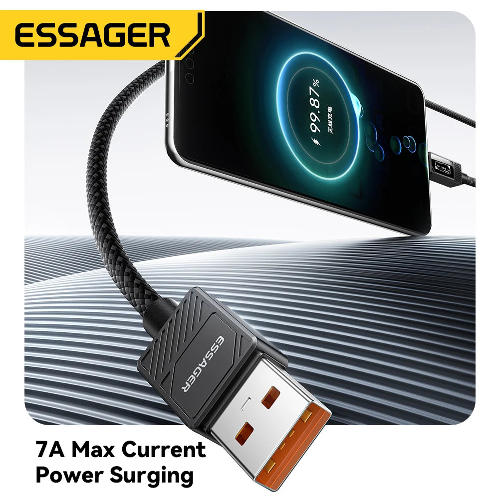 ESSAGER 100W USB Type C To USB C Cable For MacBook iPhone 17 16 15 iPad Samsung Xiaomi PD Fast Charging Charger Cord 5A E-Marker