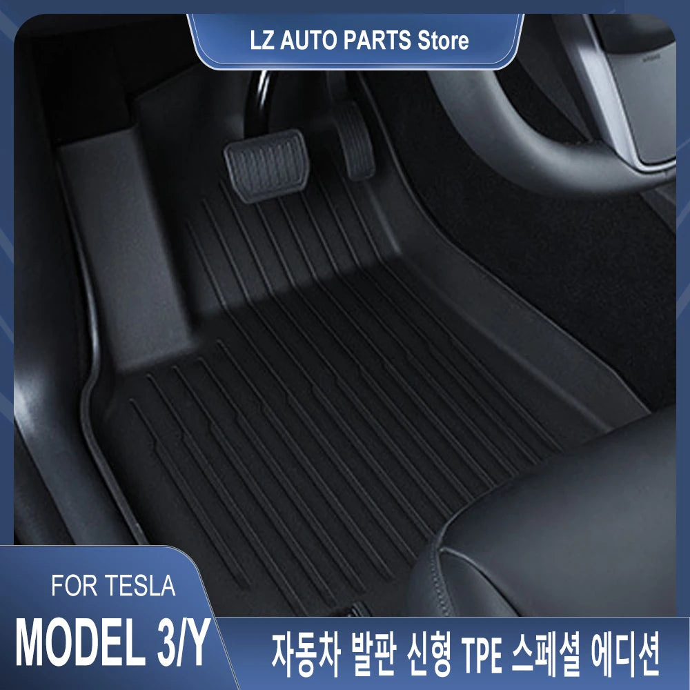 Car Floor Mats for Tesla Model 3 Y 2019-2025 Car Four Seasons Waterproof Non-slip Floor Mat NEW TPE Special Car Accessories