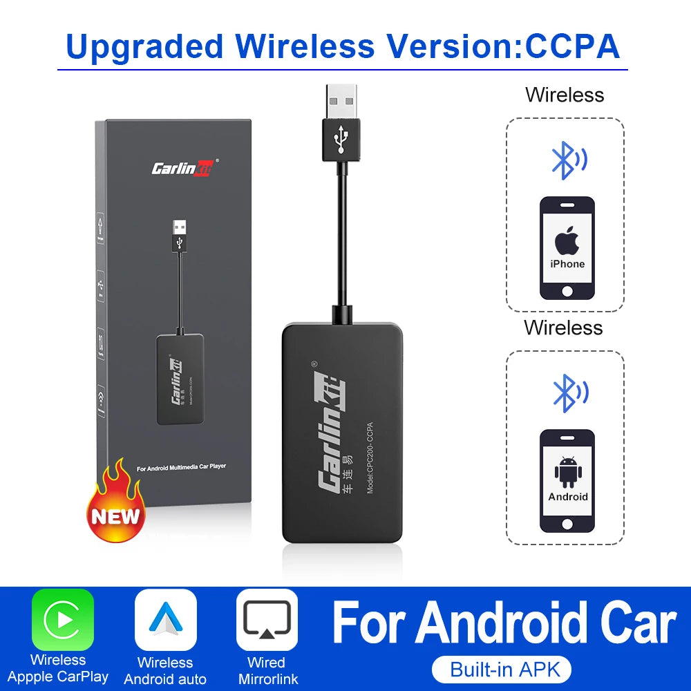 Carlinkit Wireless CarPlay for Android Car Head Unit Wireless Android Auto Dongle Mirror Screen Mirrorlink USB Adapter CCPW CCPA