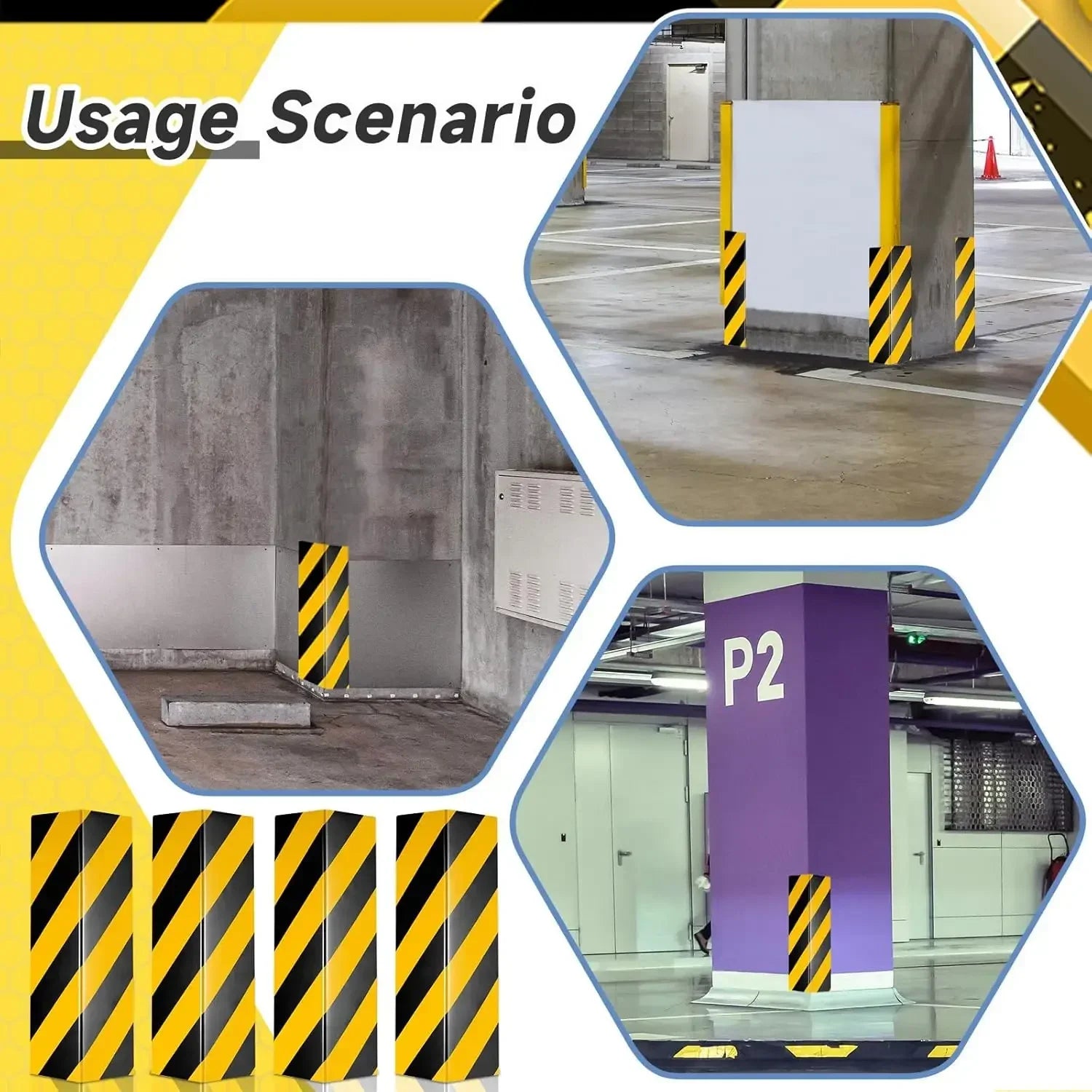 Garage Wall Protector Strong Foam Corner Guard Door Bumper Guard Foam Wall Corner Guard Car Sticker Reflective Eva Corner Guard