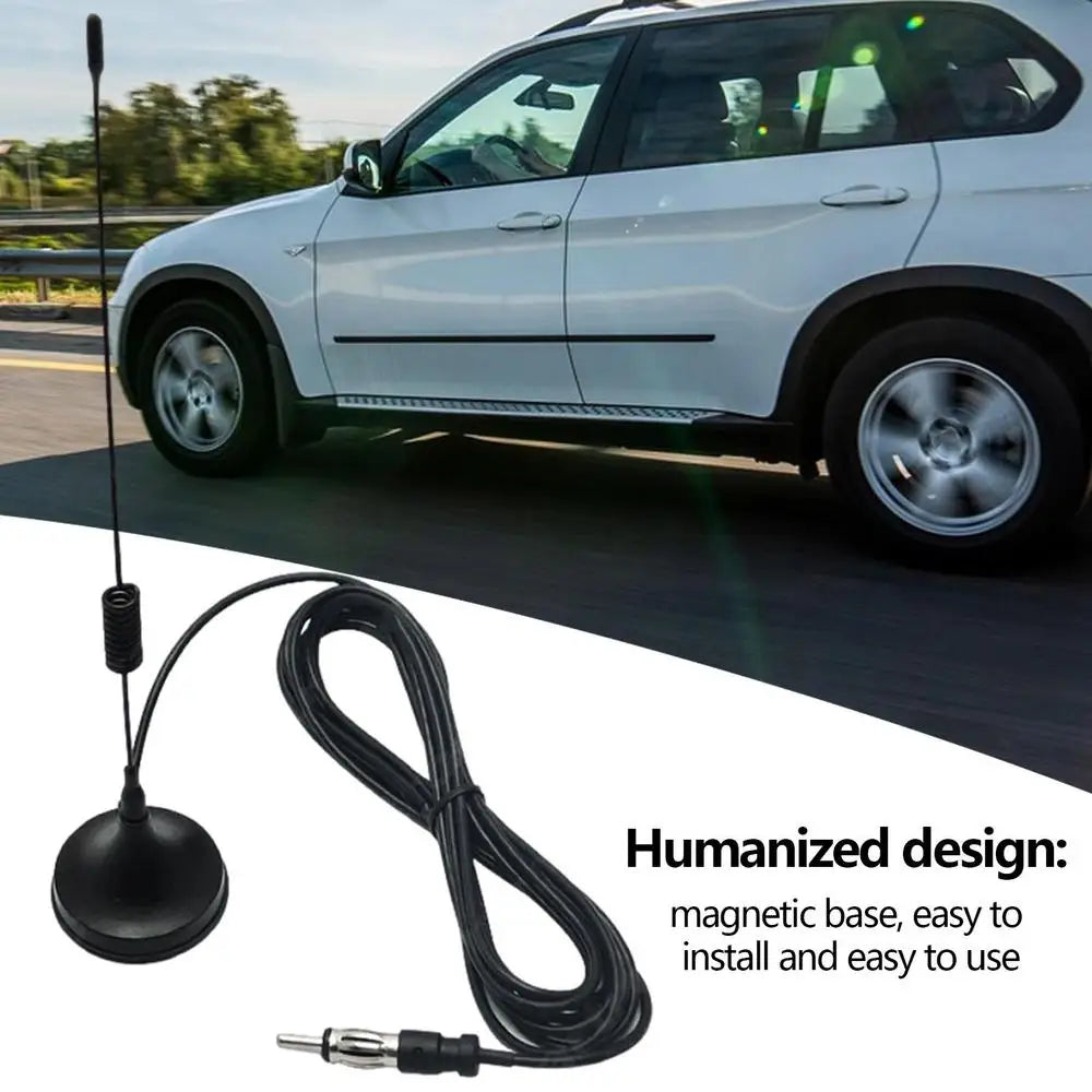 Car Antenna AM FM Radio Antenna Signal Amplifier Booster with Magnetic Base Radio Antenna For Caravans Truck 88-108MHz