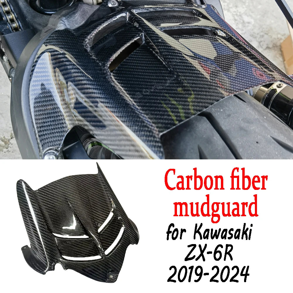 100% Dry Carbon Fiber Motorcycle Rear Fender Mudguard Modified Fairing Kit For Kawasaki ZX6R 2019 2020 2021 2022 2023
