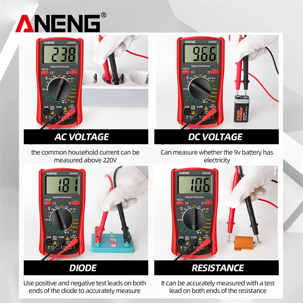 ANENG DM850 Automatic Digital Multimeter Professional Multimetro AC/DC Votage Tester 1999 Counts Ohm Ammeter Car Electric Tools