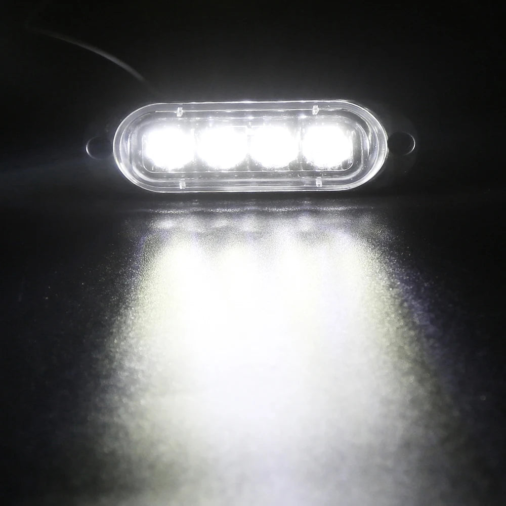 12-24V Universal 4 LED Side Marker Lights Waterproof Clearance Lamps Indicator Lamp Signal Light Truck Trailer Van Pickup Boat