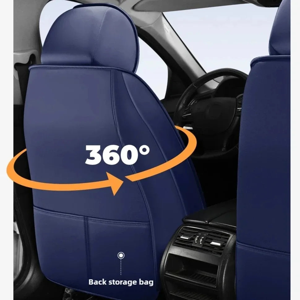 Ergonomic Car Seat Cushion – Nappa Leather & Ice Silk, High-Resilience Sponge, All-Season Comfort for Most Vehicles