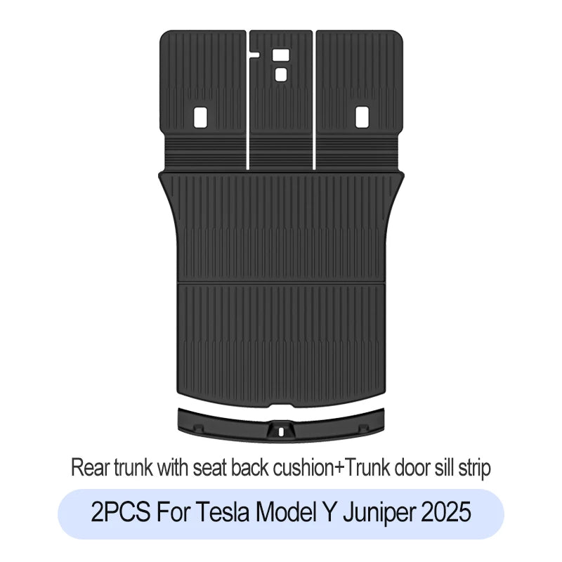 For Tesla New Model Y Juniper 2025+ TPE Floor Mats Waterproof Luggage Mat Wear-resistant Foot Pads ModelY Trunk Mats Accessories