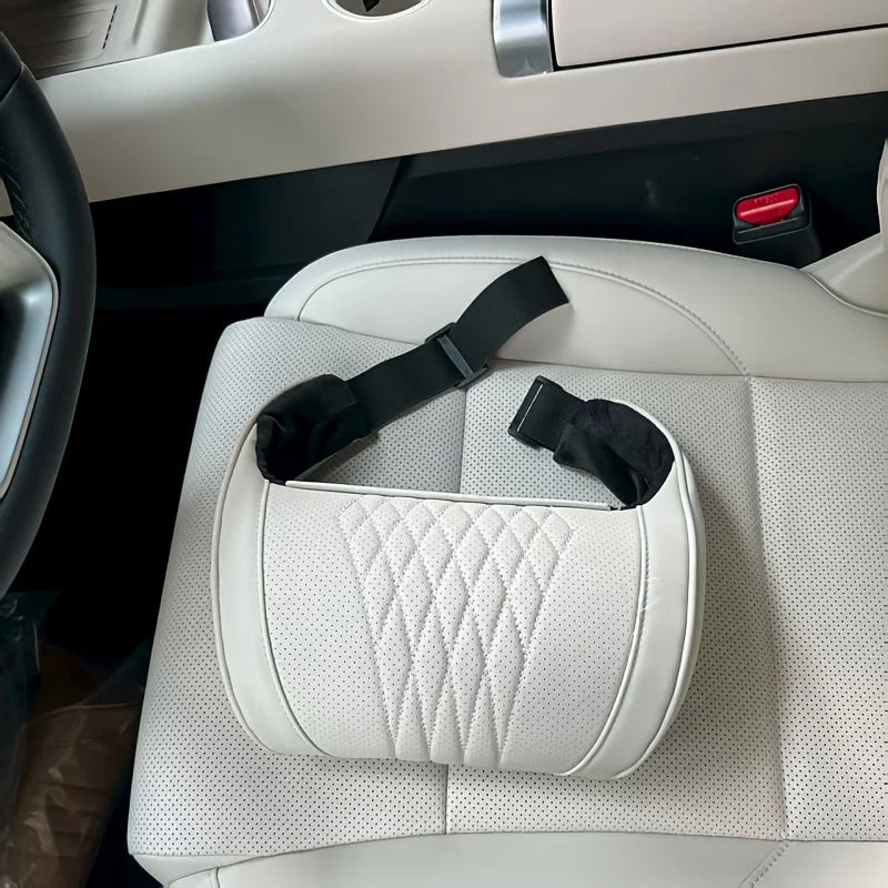 Luxury Nappa Headrest: Ultra-Soft, Breathable Neck Support for Long Drives & Office Comfort. Premium Durable Material.