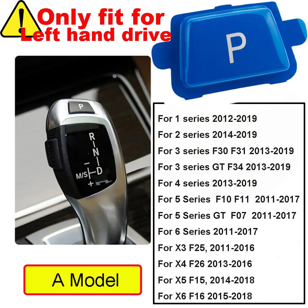 Car Gear Lever Auto Parking Button Letter P Button for BMW 1 2 3 4 5 7 Series F10 F11 F01 F02 X1 X3 X4 F30 F32 F48 F25