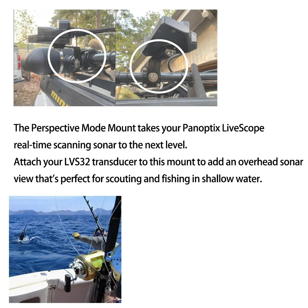 010-12970-00 Perspective Mode Mount Sensor Bracket Transducer Black Install Hardware Accessories For Panoptix Livescope LVS32