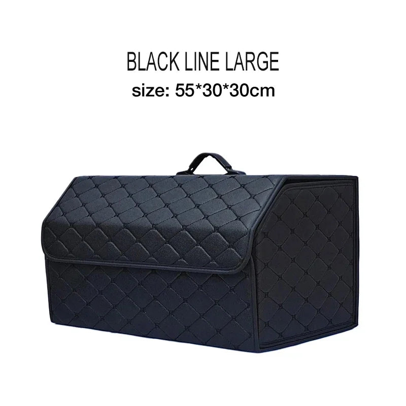 Car Trunk Organizer Box Large Capacity Auto Multiuse Tools Storage Bag Stowing Tidying Leather Folding for Emergency