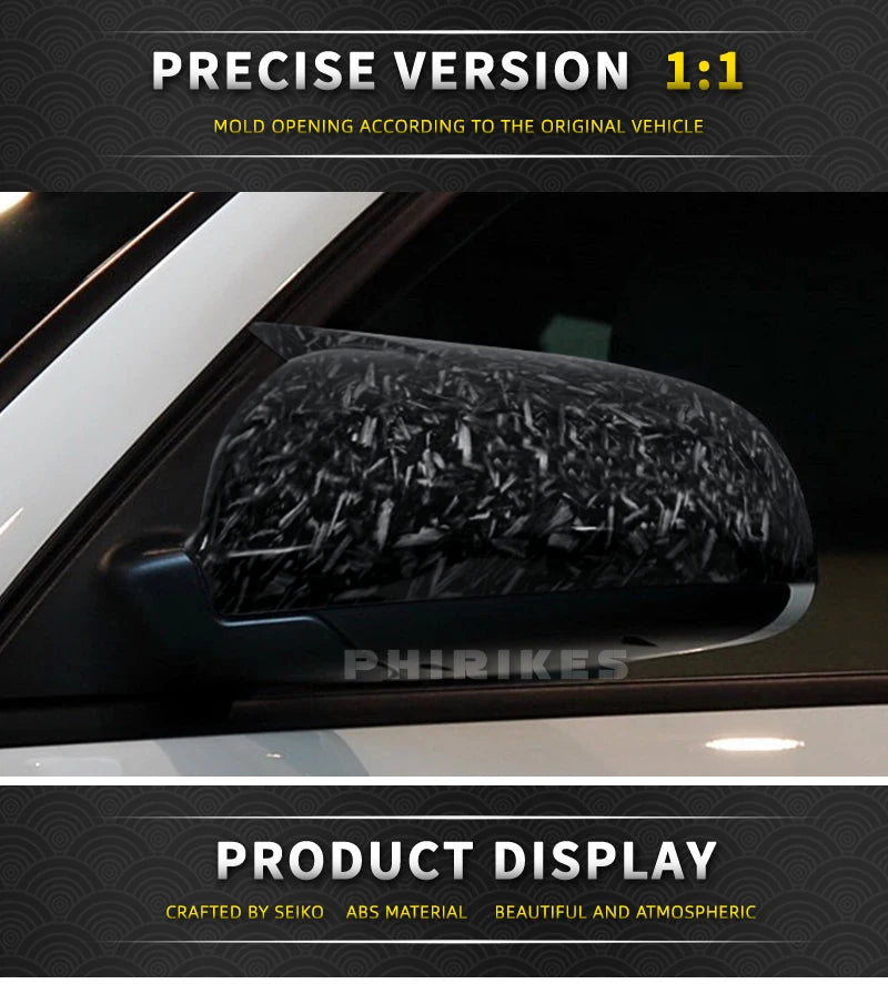 2PCS Black Side Wing Mirror Caps for Audi A3 S3 8P 05-08 A4 S4 B6 B7 8E 8H A6 S6 C6 4F Sticking Mirror Shell Covers