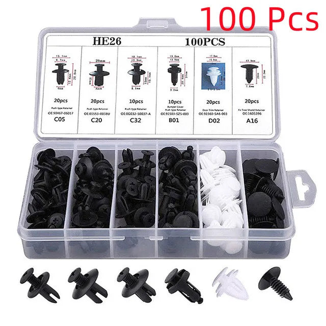 725 Bumper Clips Car Retainer Clips Plastic Fasteners Kit Auto Body Push Rivets Fender Liner Clip Set Toyota GM Ford Honda Chevy
