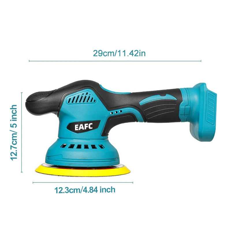 EAFC Cordless Rechargeable Buffer Polisher Portable Polishing Machine6 Gears Metal Waxing For Makita 21V Battery(No Battery)