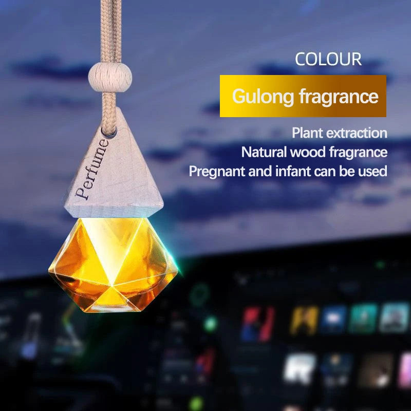 Auto Aromatherapy Fragrance Pendent Bottle Perfume Diffuser Automotive Decoration Car Hanging Glass Bottle Empty Perfume