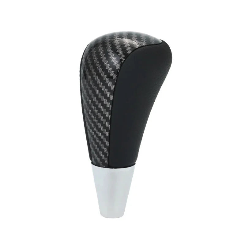 Carbon Fiber Gear Shift Knob Stick Shifter Lever Pen Car Shifter Stick Handle PU Leather Gear Lever Replacement Fit Most Manual