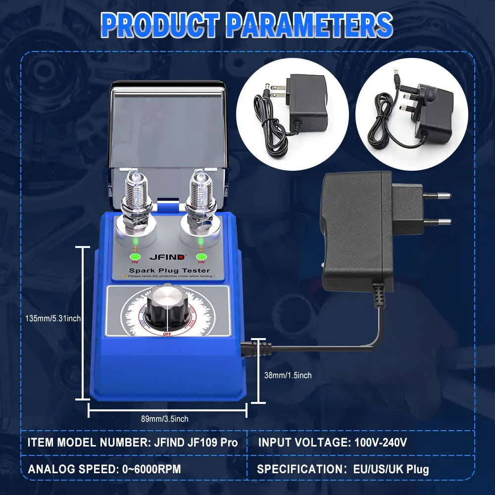 Spark Plug Tester Tool Double Hole Spark Tester 0-6000rpm Diagnostic Scanner Auto Car Motorcycle Engine Ignition Detector