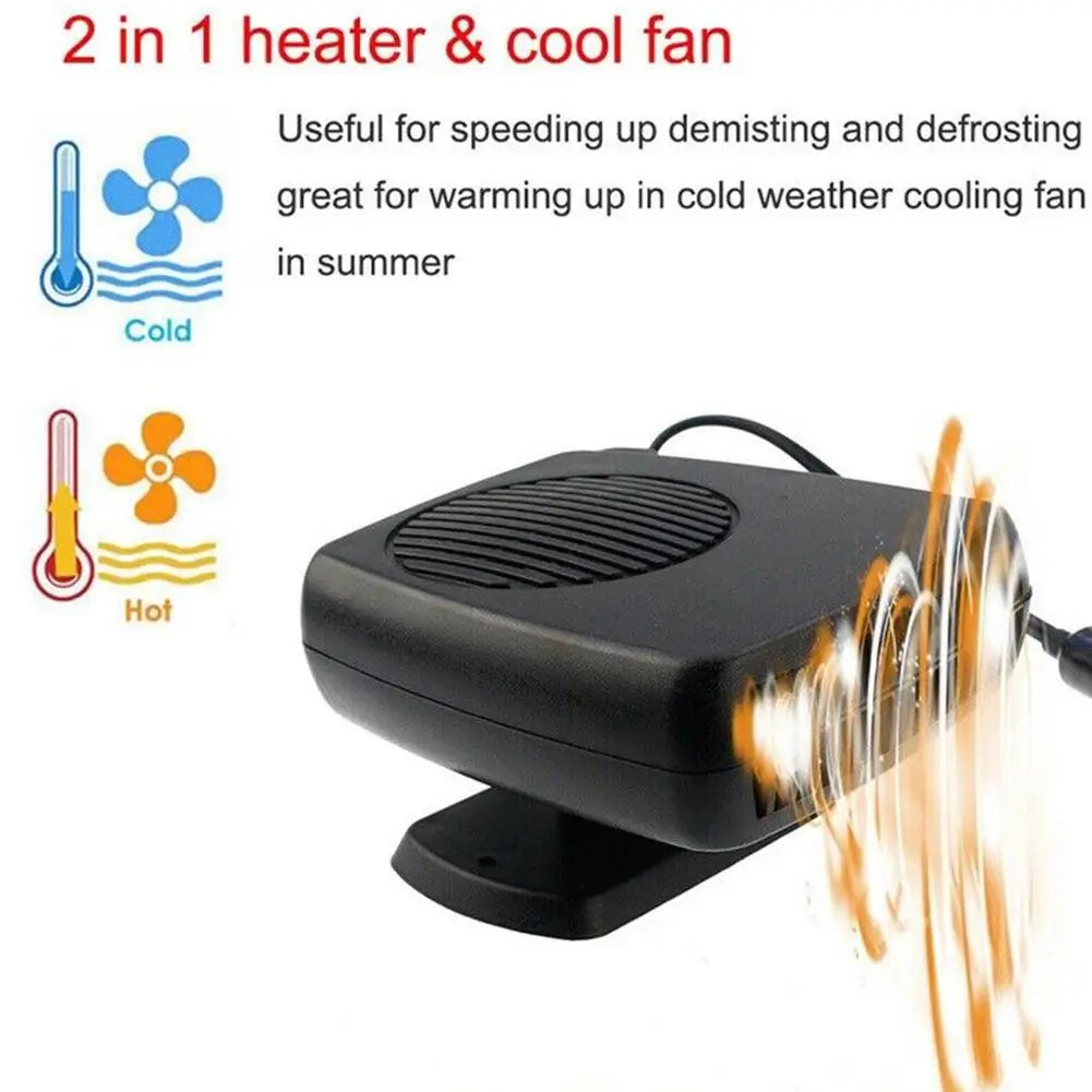 200W Car Heater 12V/24V Portable Car Heater Fan 2 IN 1 Electric Cooling Heating Auto Windshield Defroster Car Anti-Fog Heater