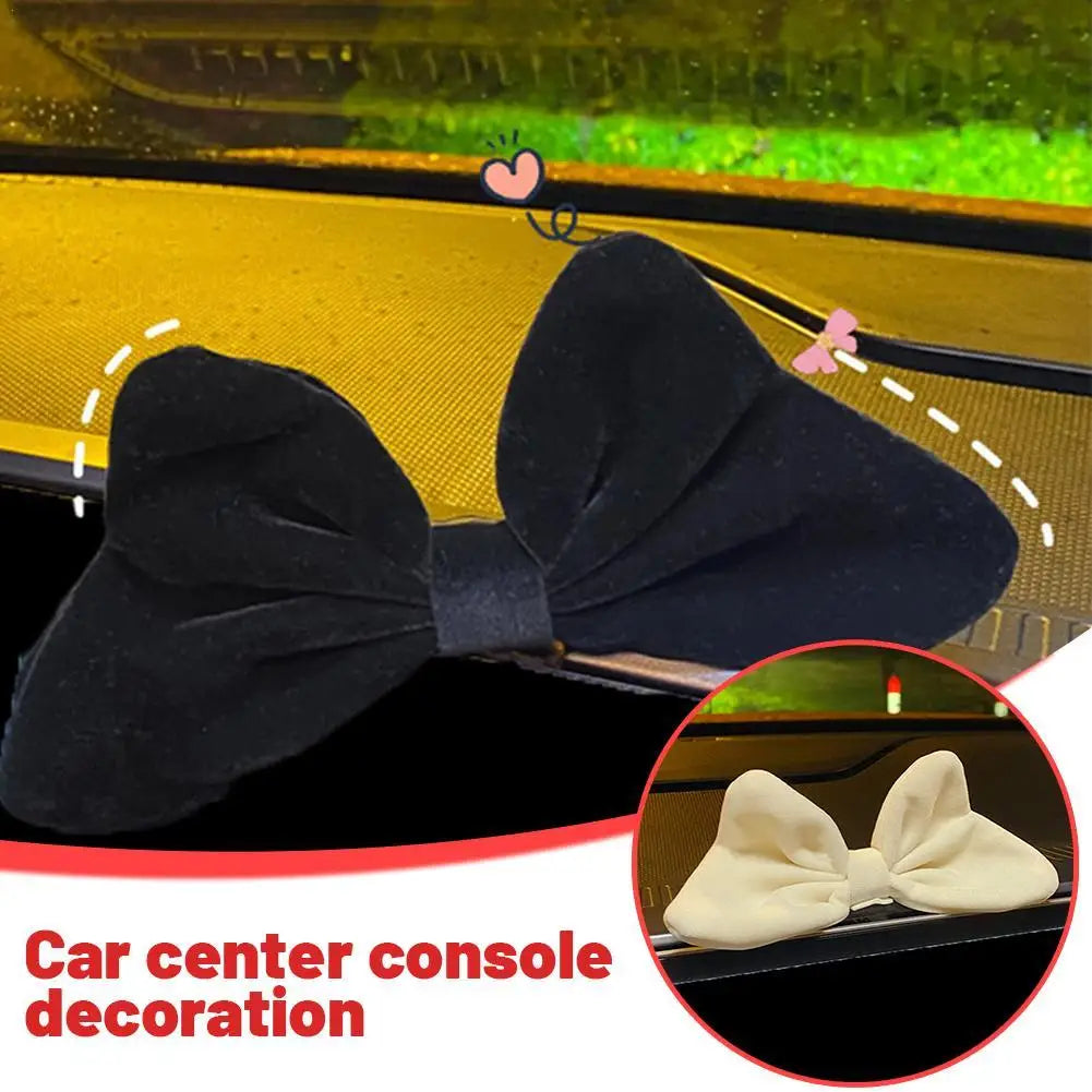 Car Center Console Fashion Red Bow Decoration Female Cover Pads Decorative Ornaments Red Bow Tie Gift  Car Accessories