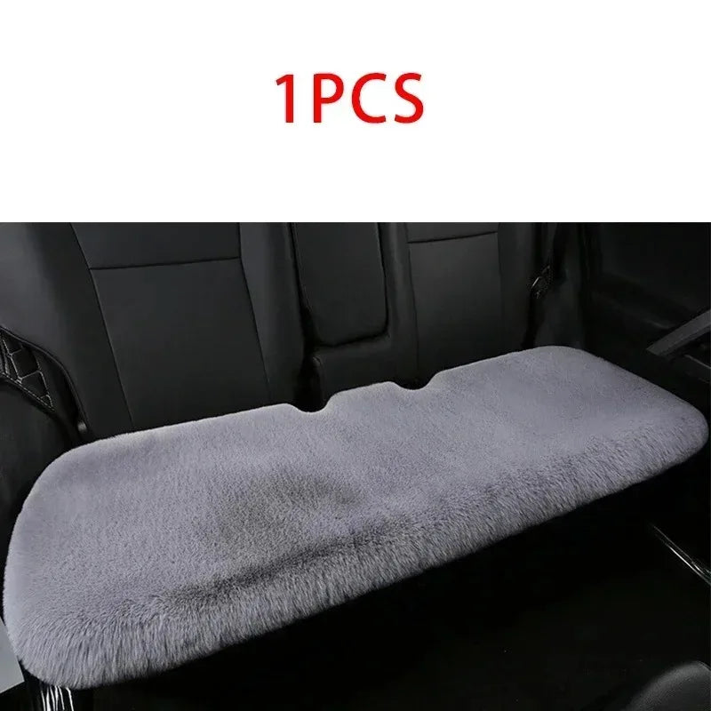 Plush Rabbit Fur Car Seat Cushion Winter Warmth Thick Wool Square Multicolor Cushion for Main Driver or Co-pilot Cover Universal