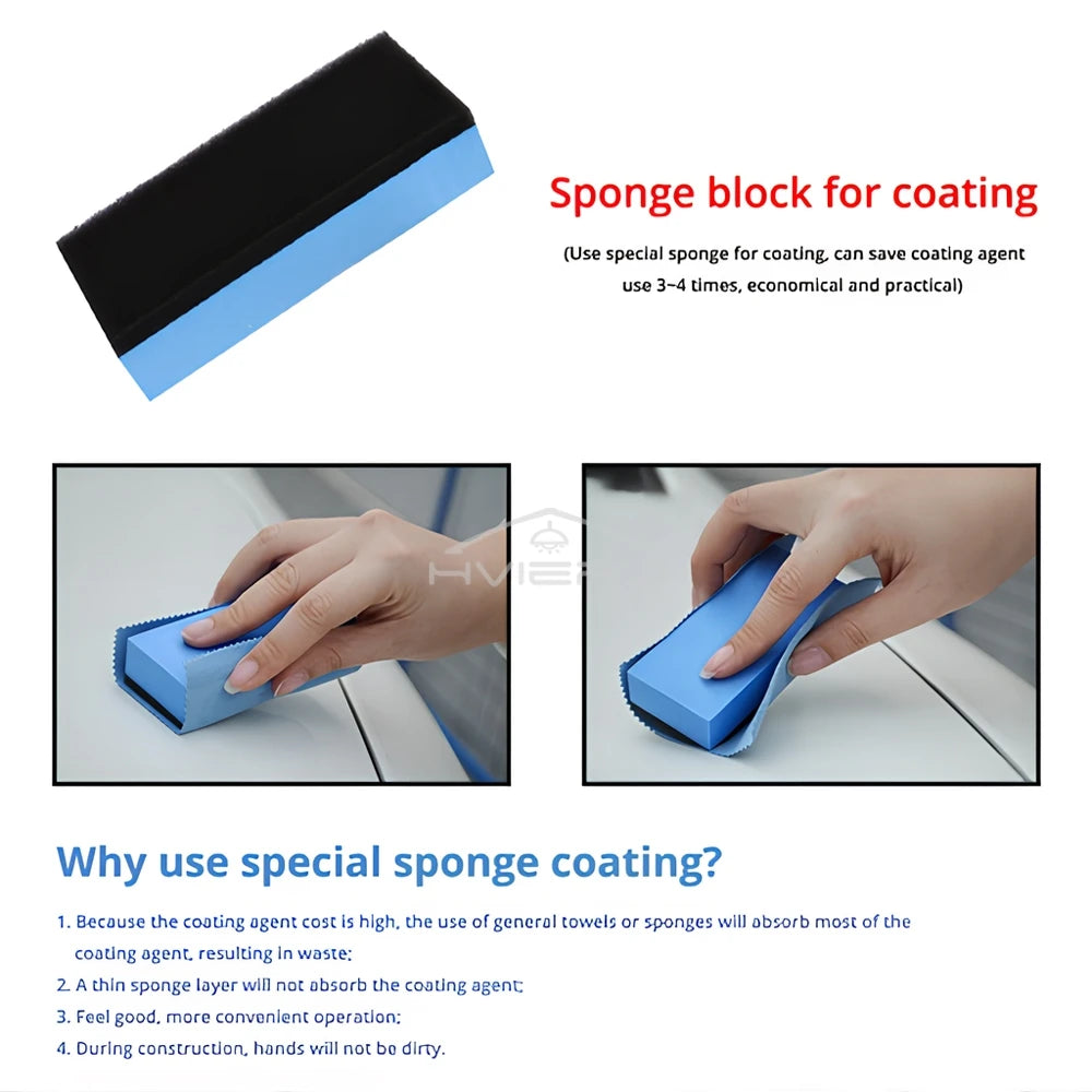 30Pcs Car Ceramic Coating Sponge Automobiles Glass Nano Wax Coat Applicator Pads Sponges for Auto Waxing Soft Polishing Clean