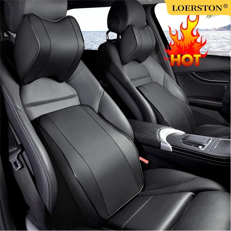 Car Neck Headrest Pillow Support Cushion Car Breathable Memory Foam Slow Rebound Guard Car Lumbar Pillow Car Accessories