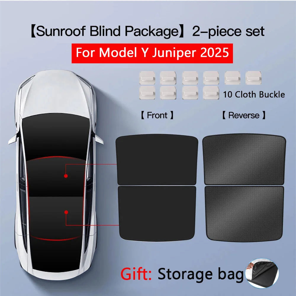 2pcs Sun Shades Roof for Tesla New Model 3 Y Juniper Launch Refresh Highland Sunshade UV Protect Skylight Film 2025 Accessories