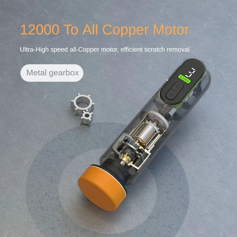 Wireless 12000RPM Car Polisher & Waxer 3 in 1 Sanding Machine for Paint Scratch Repair Windshield Oil Film Removal