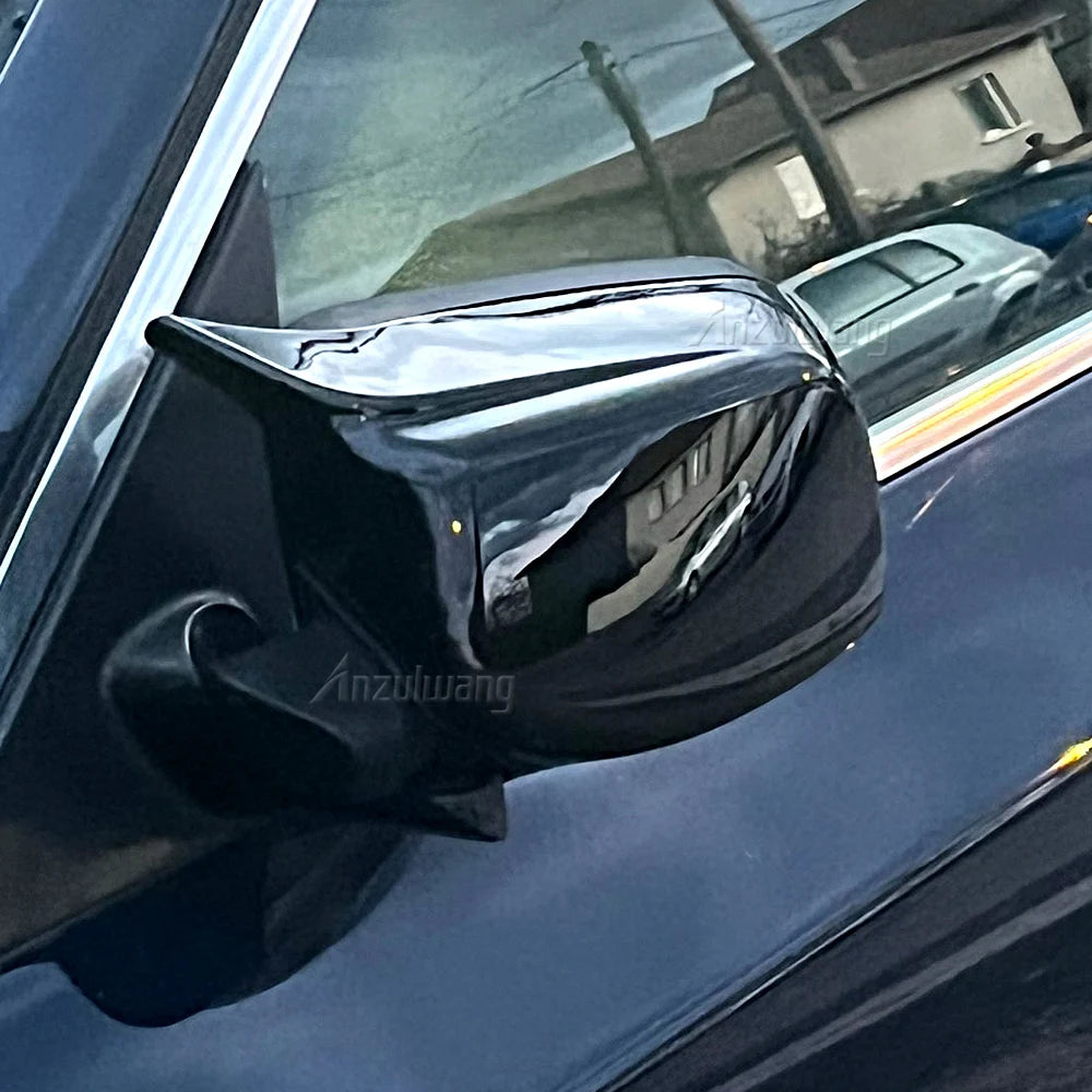 2PCS Car Rearview Side Mirror Cover Caps For BMW E60 E61 2003-2008 M Style Replacement Side Mirror Cover Caps