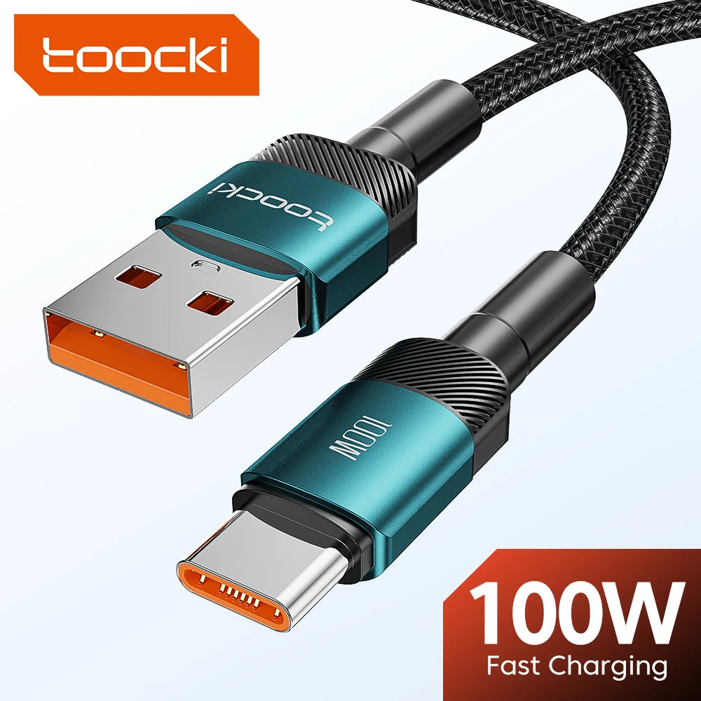 Toocki 100W 6A USB Type C Fast Charging Data USB C Cable For Huawei Xiaomi Samsung oneplus USB A To Type C cabo