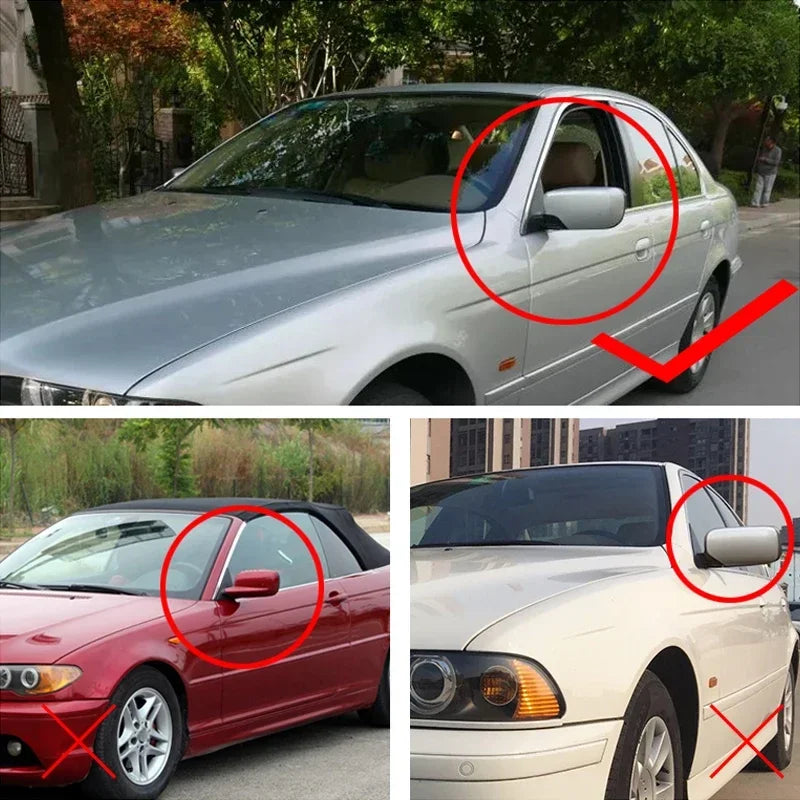 For BMW E46 E39 4 Door 3 Series 1998-2005 High Quality Door Rearview Mirror Cover Cap Side Black 2021 M3 M4 Style