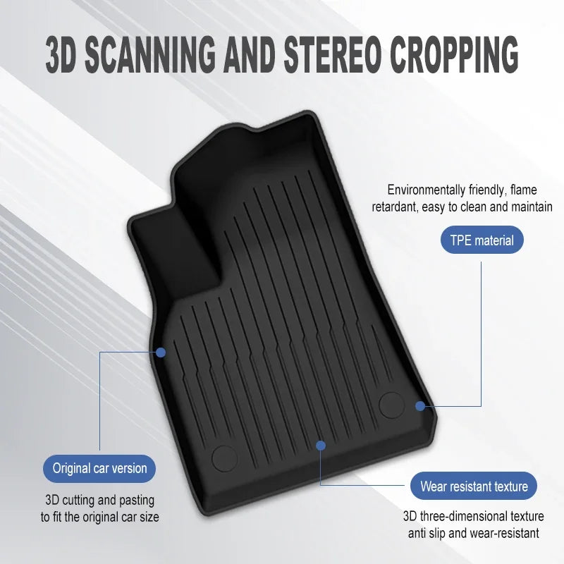 TPE Car Floor Mats For Tesla Model 3 Highland New Model Y 2019-2025 Luggage Mat Set Four Seasons Waterproof Anti-slip Trunk Mat