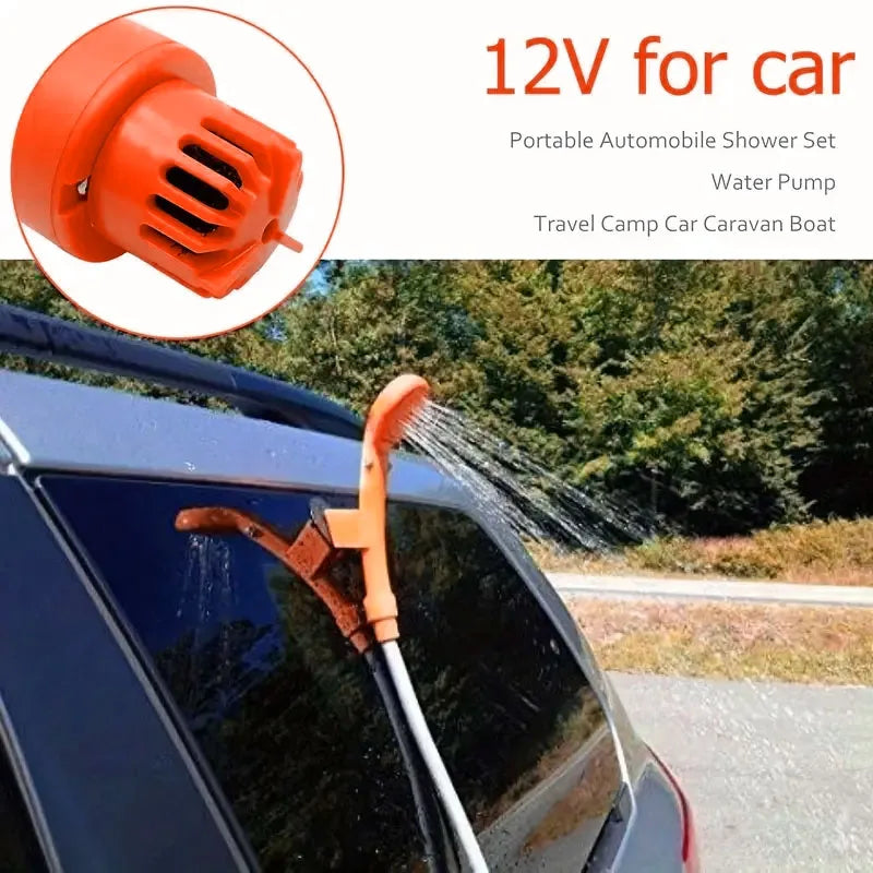 1 Set Portable DC12V Car Shower Outdoor Shower Equipment, Simple Outdoor Electric Shower
