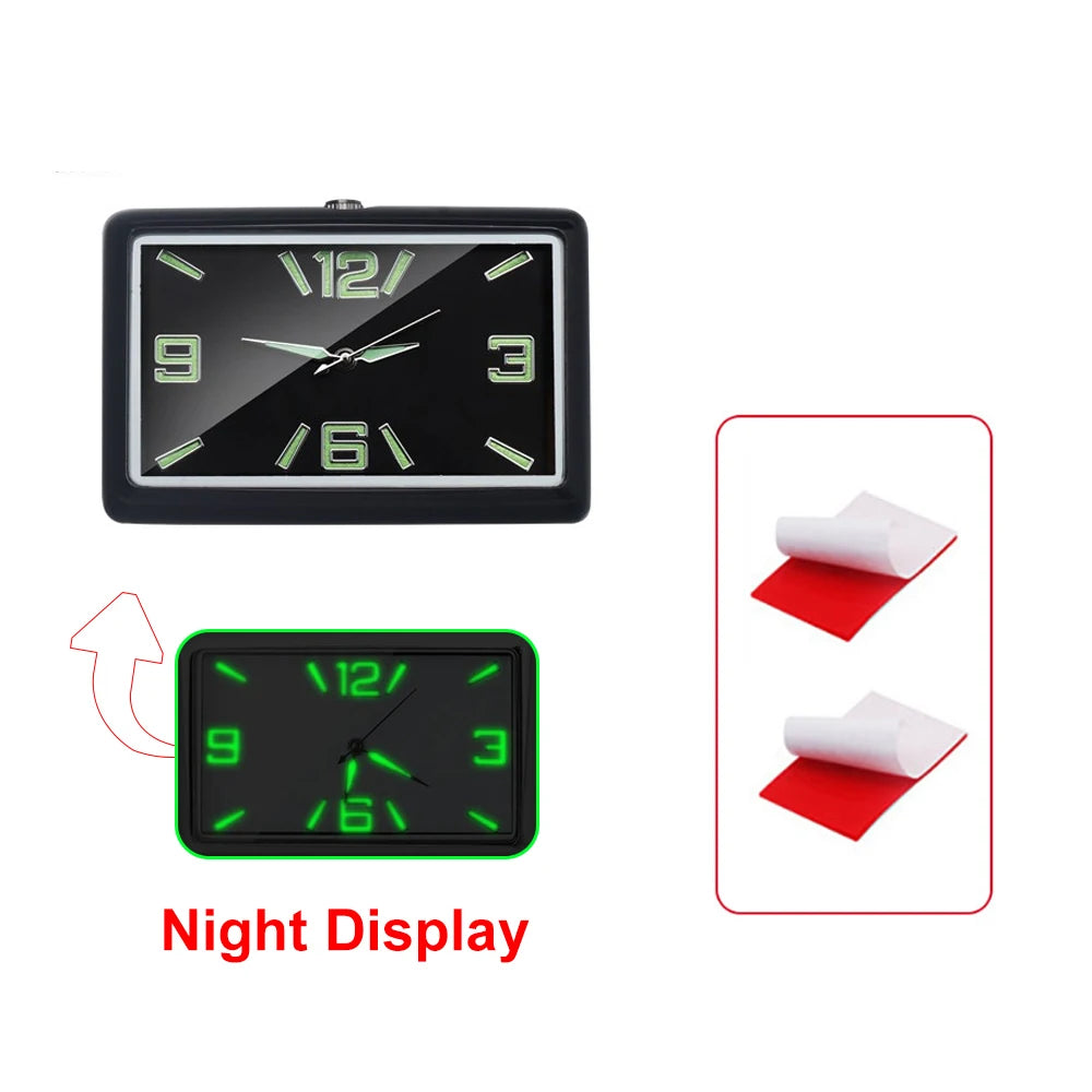 Auto Fashion Car Air Conditioning Vent Electronic Quartz Clock Square Vertical Car Clock Car Luminous Electronic Clock