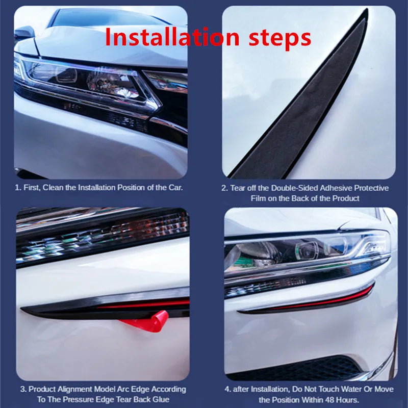 Car Bumper Protector Corner Guard Scratch Strip PVC Universal Car Fender Sticker Front Rear Bumper Protection Adhesive Plate