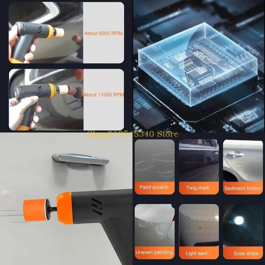 U2JA Car Polisher Handheld Wireless Polisher Car Polishing Waxing Machine Power Tool for Car Body Cleanig Waxing Repair