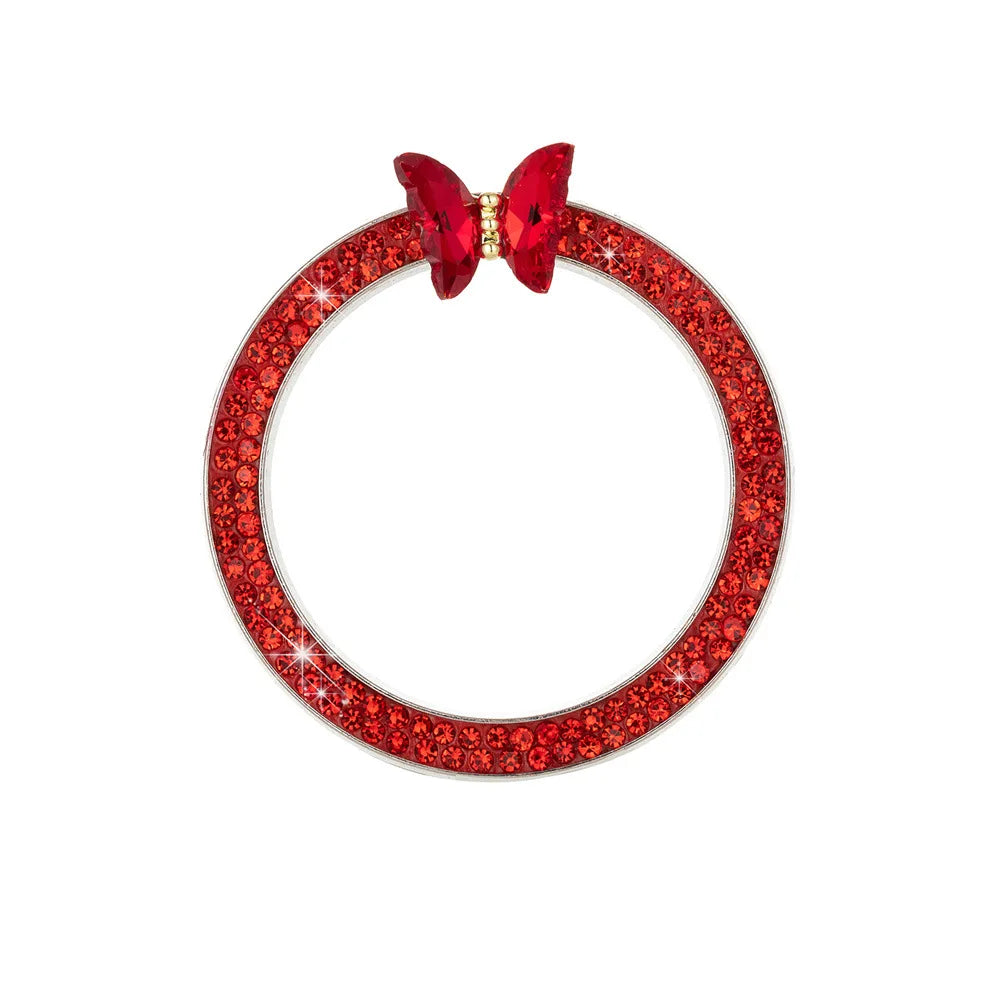 1 Pc Rhinestone Crystal Butterfly Ring Car Ignition Button Decorative Cover - Anti-Corrosion, Easy to Install, Upgraded Design