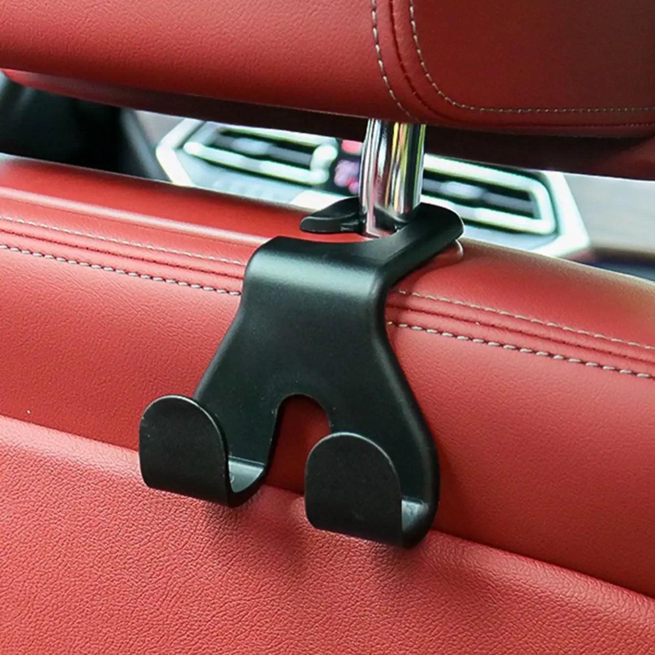 2pcs-Car Rear Seat Double Head Storage Hook Auto Seat Headrest Hanger Handbag Phone Holder Organizer Hook Clip Decor Car Gadget
